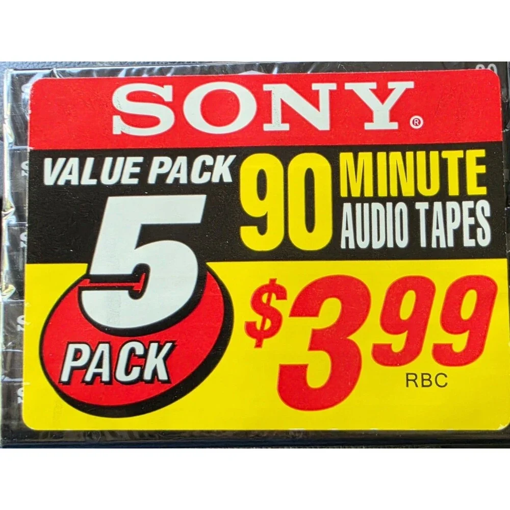 5 Sony HF 90 Minute BLANK Audio Cassette Tapes High Fidelity NEW SEALED